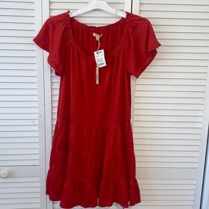 Flowy red summer dress